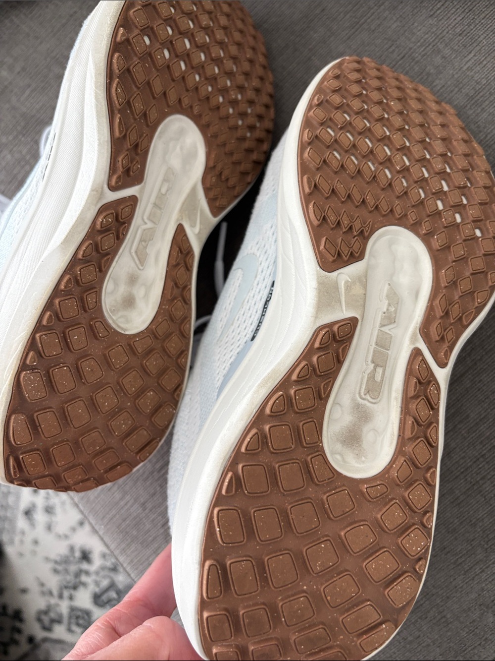 Nike Women's White and Light Blue Air Running Sneakers - Picture 6 of 8